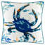 Housse de coussin décoratif crabe bleu 18 x 18 po