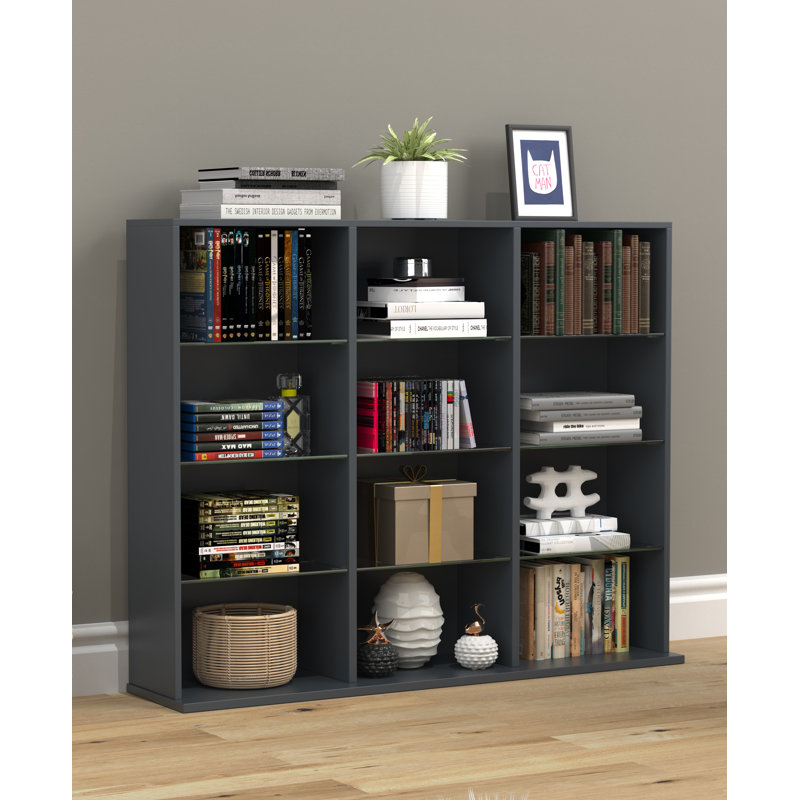 Nereine 81cm H x 102cm W Standard Bookcase, Anthracite
