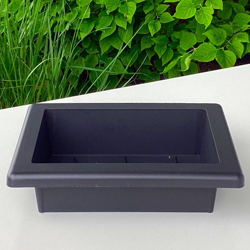 Support rectangulaire à plantes, H 2 po x l 6,25 po x P 4,25 po, Noir