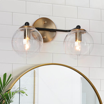 Éclairage pour meuble-lavabo à 2 lumières en laiton à intensité variable Mansurah