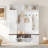 3-in-1 Hall Tree With 6 Hooks, Bench, Left Cabinet With Adjustable Shelves And Open Compartments-1432791718