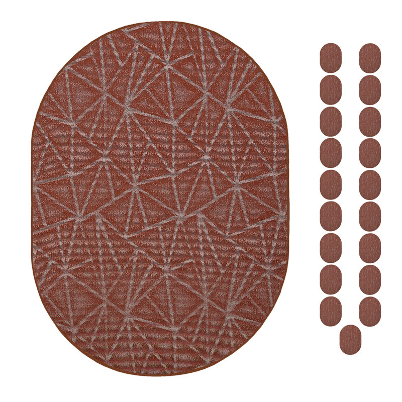 Tapis d'intérieur / extérieur raffiné Furnish My Place, Ovale 2 pi x 4 pi