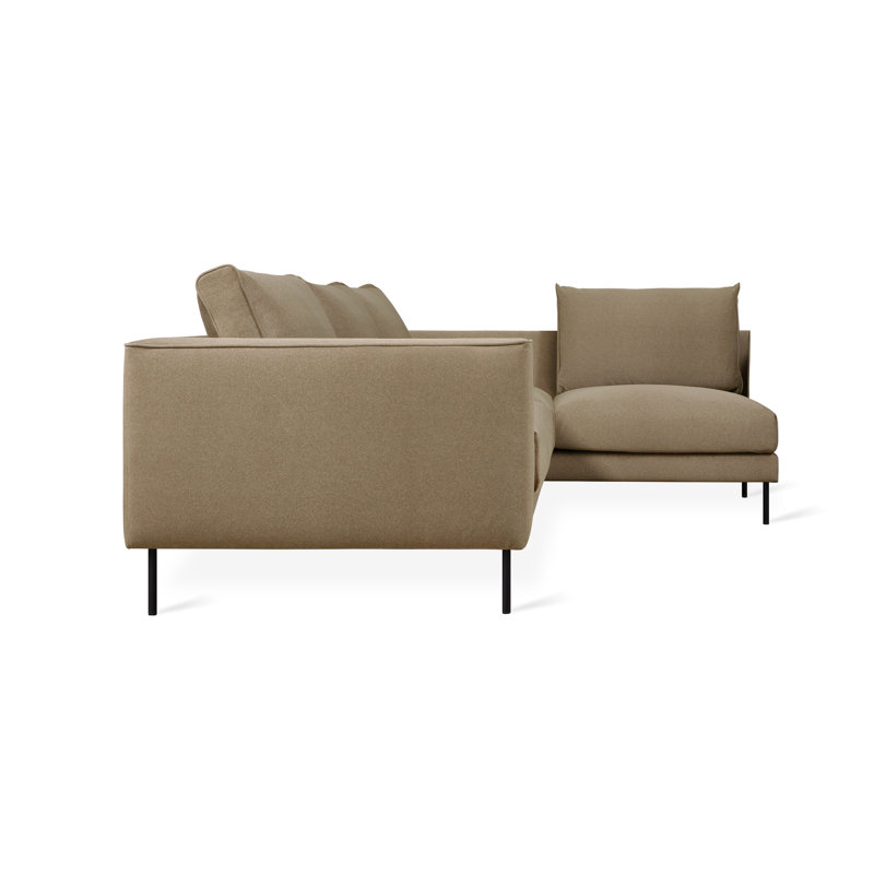 Canapé modulaire Renfrew XL, 100% polyester merino moka, Accoudoir à droite (vu de face)
