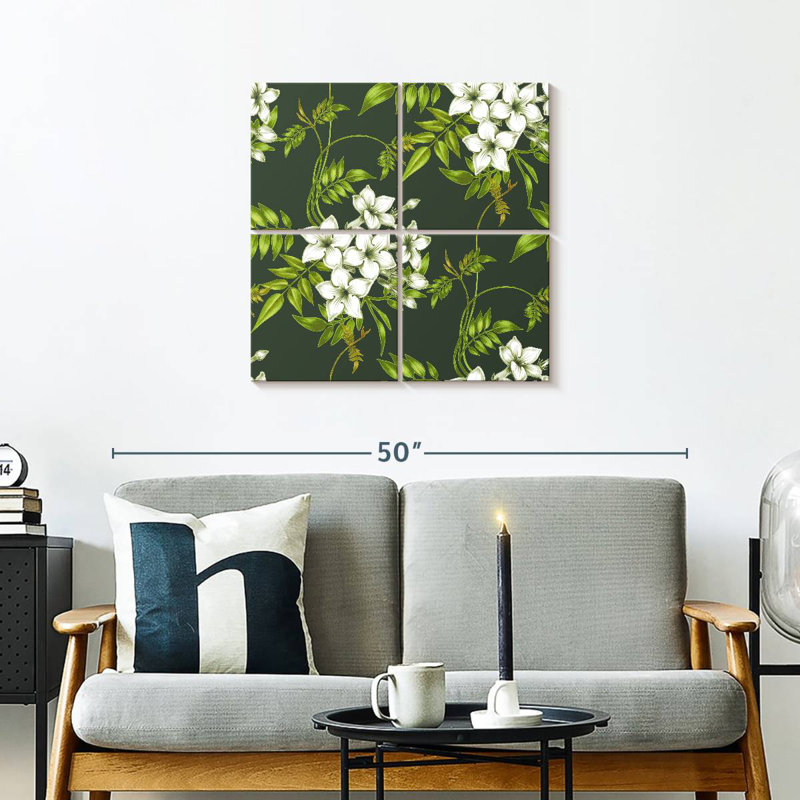 Harnek, jasmin, vignes et fleurs, H 26 po x l 26 po