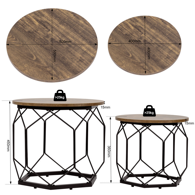Collison Frame Nesting Tables, Brown