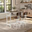 Ensemble de table de bar 3 pièces avec 2 tabourets, structure en métal et tablette de rangement, table haute moderne avec plateau en bois pour cuisine, salle à manger et salon