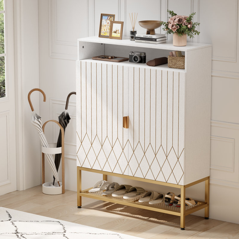 Armoire de rangement pour chaussures 20 paires à 5 niveaux avec portes