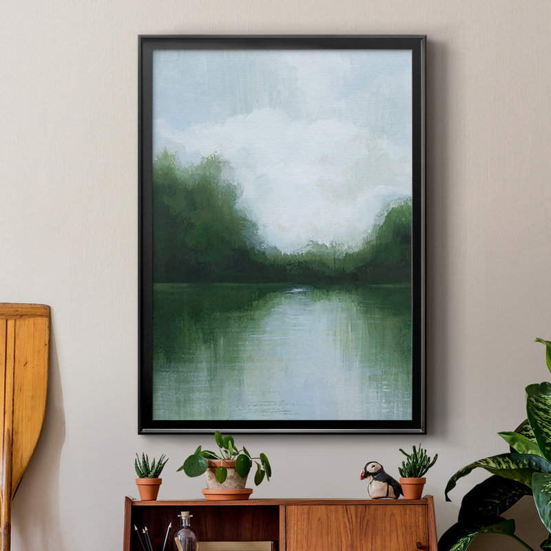 Mossy Reflections I - impression de cadre photo unique, Noir, H 36,5 po x l 26,5 po x P 1,25 po