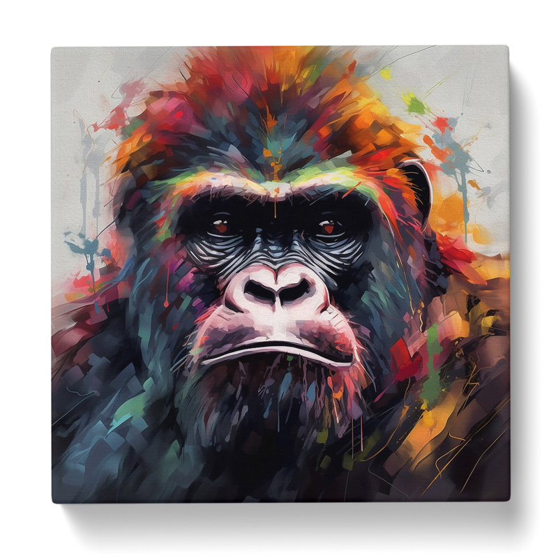Gorilla Abstract No.1 - Wrapped Canvas, 35cm H x 35cm W x 3cm D