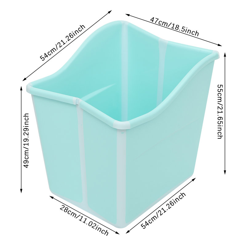 Foldable Bathtub, Green, 21.65" H x 18.5" W x 21.26" D