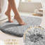 Tapis de salle de bain 24 po x 17 po, tapis de bain, absorbant très doux, gris clair et blanc