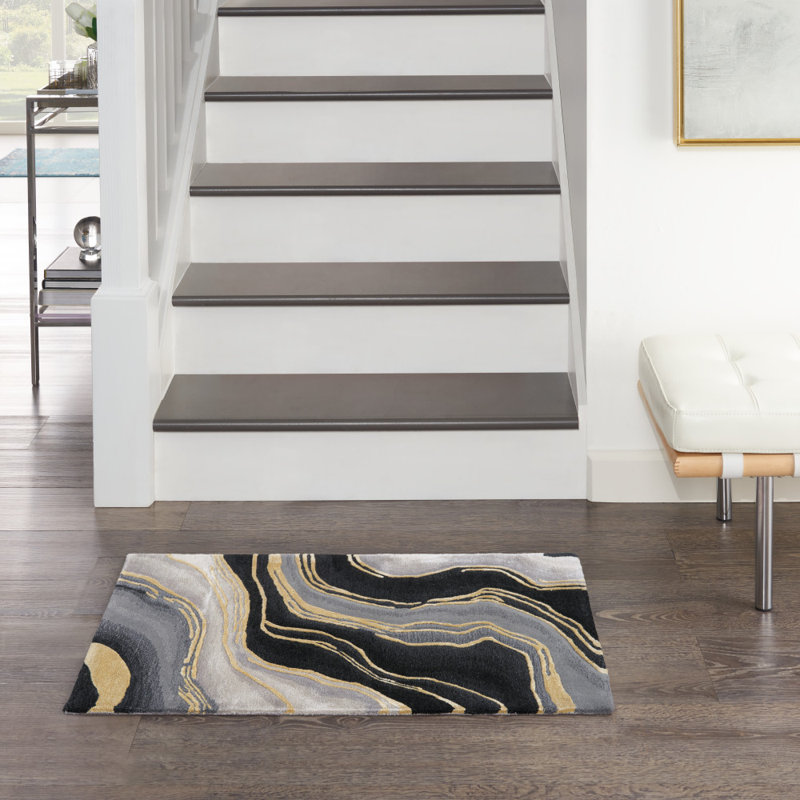 Hand Tufted Viscose Abstract Indoor Rug, Rectangle 2' x 3'