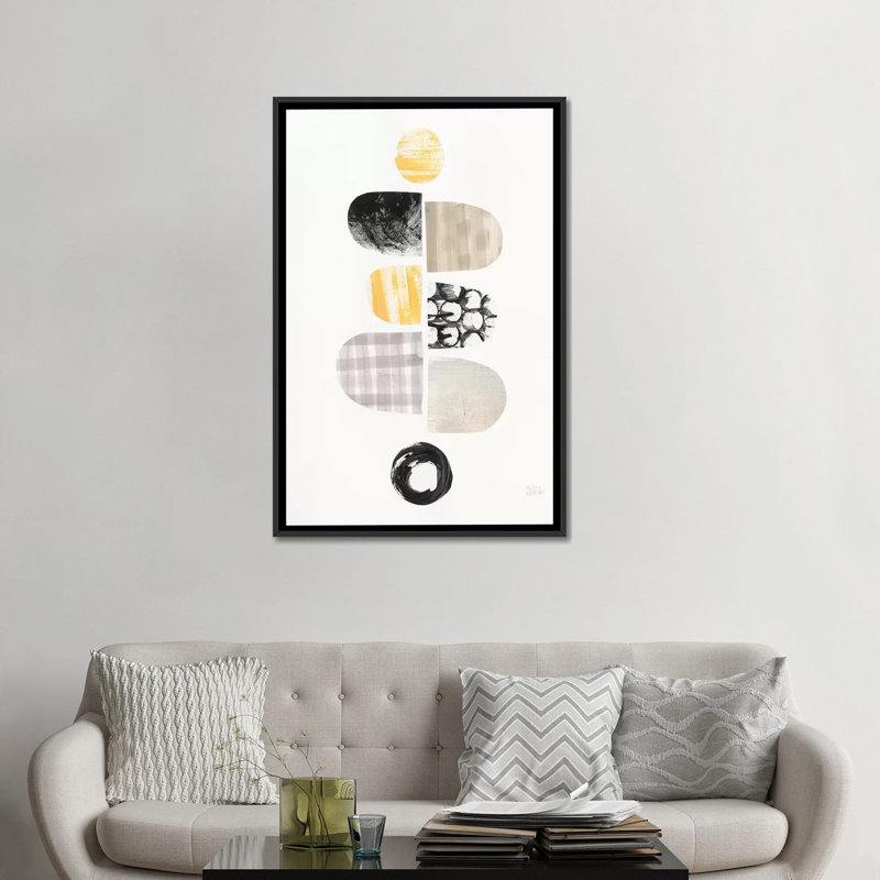 « mod neutrals i », impression sur toile, H 26 po x l 18 po x P 1,5 po, Toile avec cadre noir, Pas de tapis