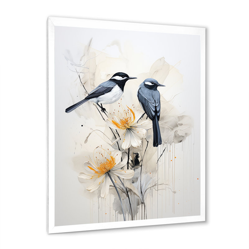 Minimalisme, oiseaux du paradis I - animaux, art mural, salon, H 40 po x l 30 po x P 1,5 po, Cadre simple blanc