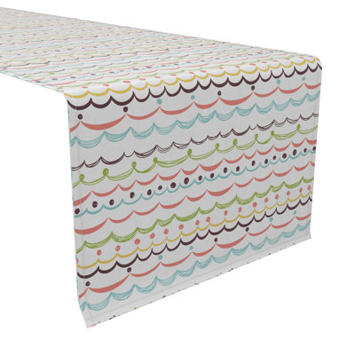 Rectangular Geometric Cotton Twill Table Runner