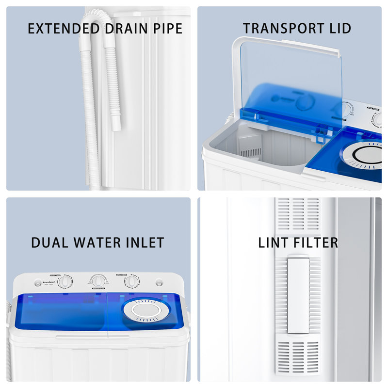 Auertech Portable Washer And Spinner in White
