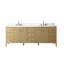 Ensemble de meuble-lavabo autoportant à double cuve 84 po avec plateau en marbre Lavallon-126316240-126316244