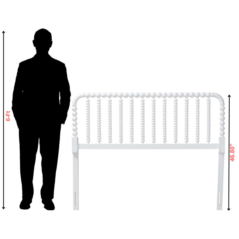 Tête de lit à roulettes rotative Rollison, 46.8" H x 60.1" W x 2.05" D, Blanc