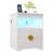 17.7" W 2 - Drawer Nightstand with LED light and Charging Station-144635748
