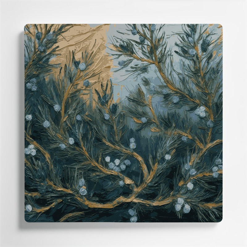 Art mural en métal Botanical Juniper, H 32 po x l 32 po