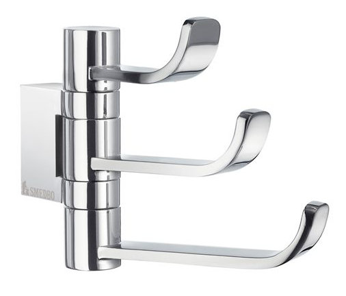 Wall mounted triple robe/towel hook 