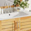 Meuble-lavabo avec lavabo en céramique, meuble-lavabo avec 2 portes à fermeture en douceur, meuble-lavabo simple autoportant pour la maison, rangement pour la salle de bain