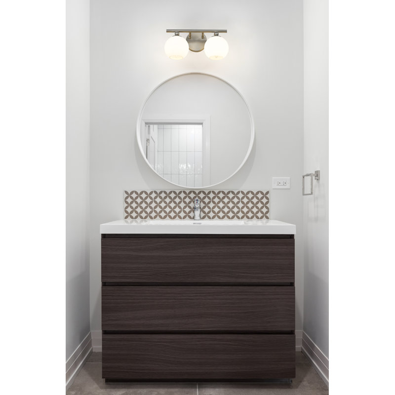 Éclairage pour meuble-lavabo à 2 lumières Heidi, Nickel brossé