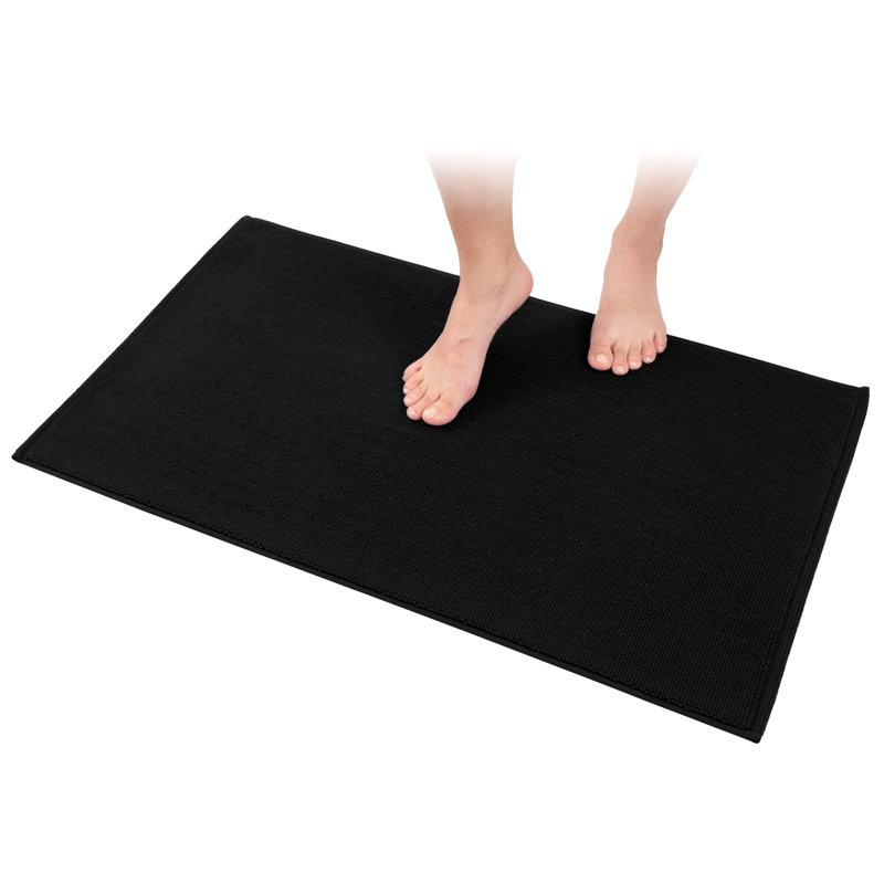 Tapis pour salle de bain 100% coton Chemung, L 20 po x L 34 po, Black