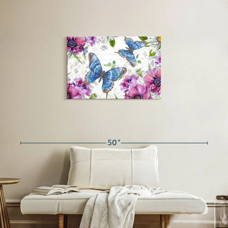 Floral Butterfly Garden II, 20" H x 30" W