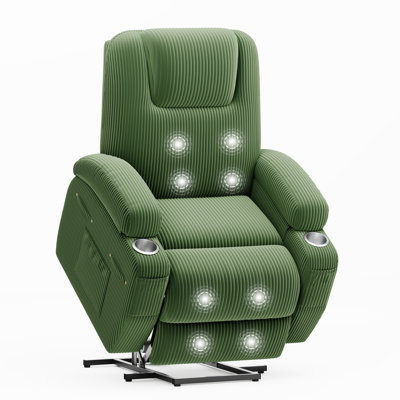 Fauteuil inclinable de luxe avec canapé de massage - pétrissage à 8 points / dossier élargi / repose-gobelet double / aide aux personnes âgées à soulever, position allongée à 160 ° + rangement multicouche, fauteuil de salon et de chambre double 