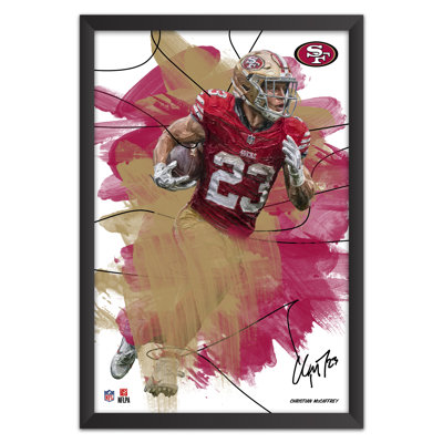 NFL San Francisco, art encadré coup de pinceau par Christian Mccafferey | 27 po x 39 po