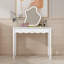Bureau de meuble-lavabo compact en MDF blanc avec tiroir de rangement, style moderne pour chambre à coucher et bureau à domicile