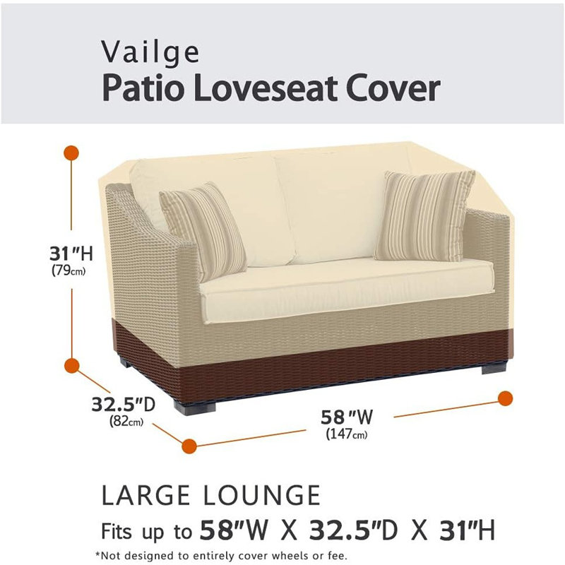 2-Seater Heavy Duty Patio Bench Cover, 100% Wate...