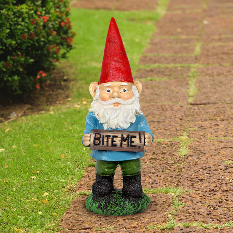 Exhart Bite Me Boris Gnome Statue, 13 Inch