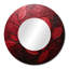 Shamkia cerisier feuillage feuilles I - grand miroir de feuilles, décor de miroir mural rond unique rouge, impression d'art en métal-657634103