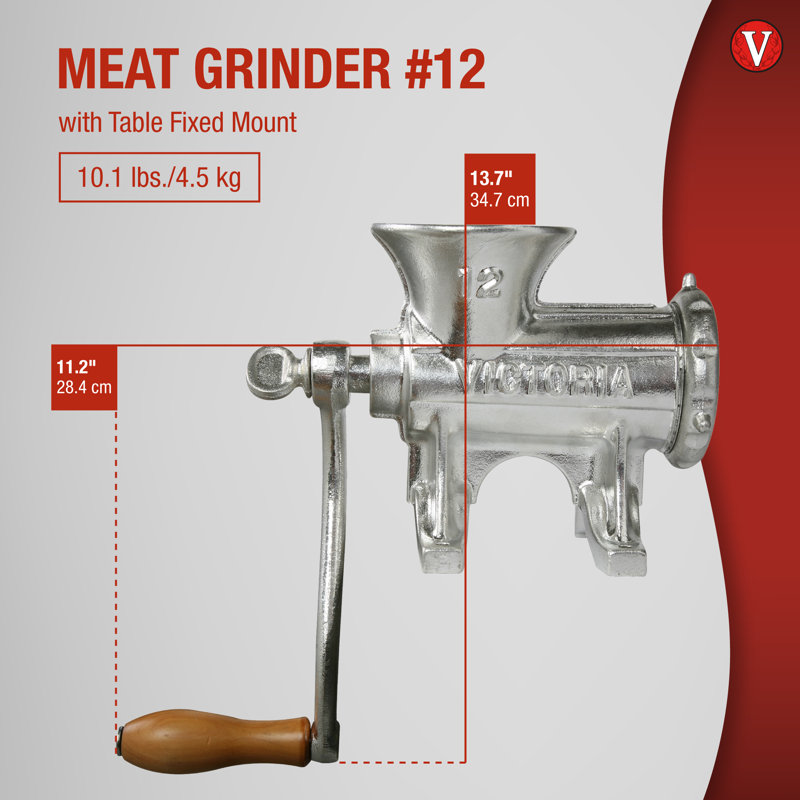Victoria Cast Iron Meat Grinder  to Table