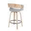 Tabouret de comptoir Elisa Farmhouse en bois délavé blanc et tissu gris par Lumisource - ensemble de 2