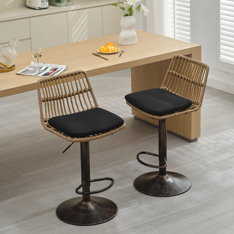 Chaise de bar pivotante 360, Noir / cadre noir