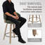 Tabouret de comptoir pivotant 26 po avec structure en bois-417237449-406911166