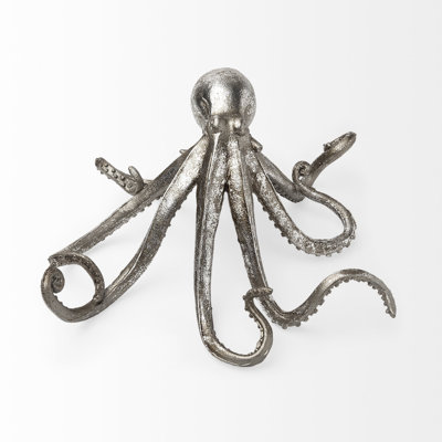Louvenia Antiqued Silver Resin Octopus Tabletop Sculpture