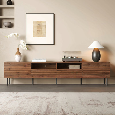 78 Inch Modern Tv Stand For Tvs Up To 85", Entertainment Center With Closed Storage & Cable Management, Soft-Closing Hinges