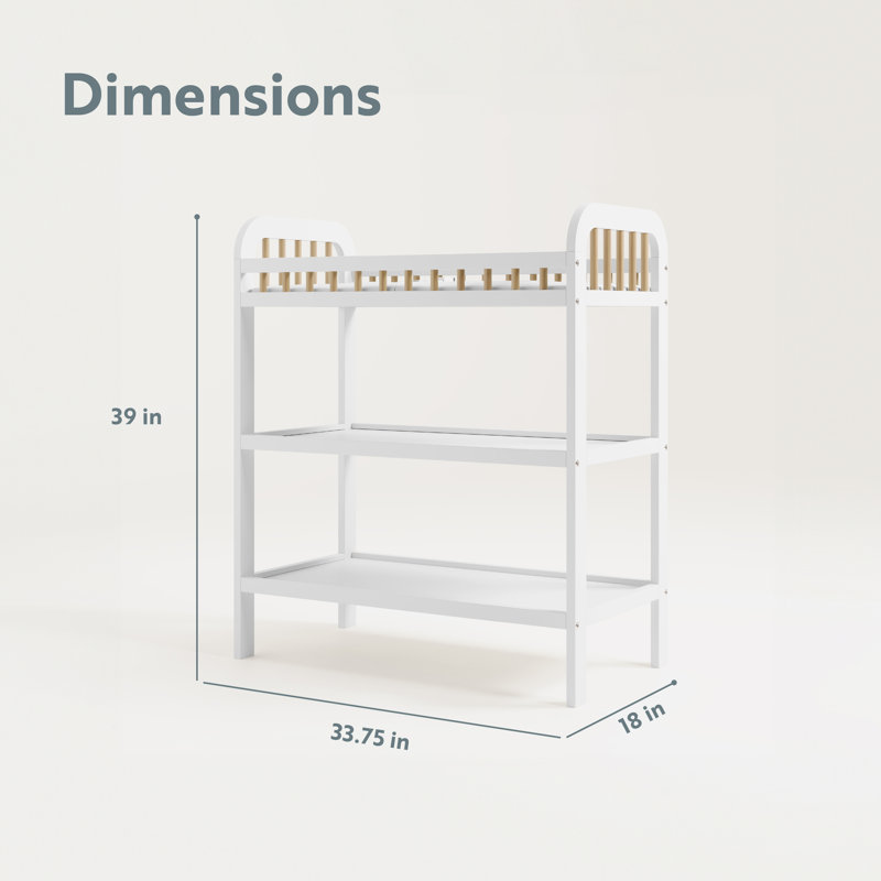 Table à langer avec coussin Pasadena, Blanc / Bois flotté