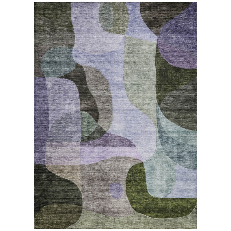 Evan Olive Washable Indoor-Outdoor Rug - , 2'6" x 3'10"