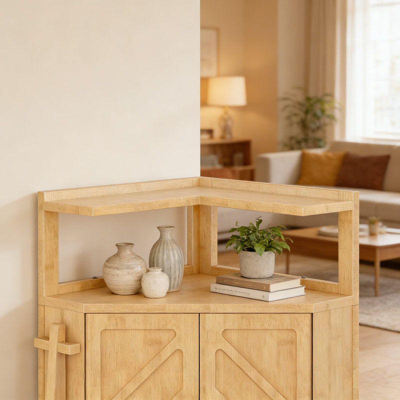Boîte à pain en bambou avec tablette amovible et porte-pince, boîte de rangement de pain de coin à 2 niveaux pour rangement de cuisine et garde-manger