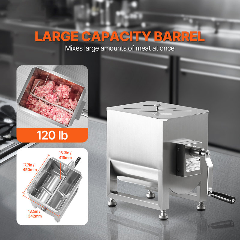 Mélangeur de viande manuel pour mélangeur de saucisses, H 19,7 po x l 28,5 po x P 15,2 po