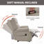 Fauteuil inclinable manuel beige en similicuir pour le salon avec mécanisme de mouvement robuste, 8 nœuds vibrants et 3 modes de massage.-130493928