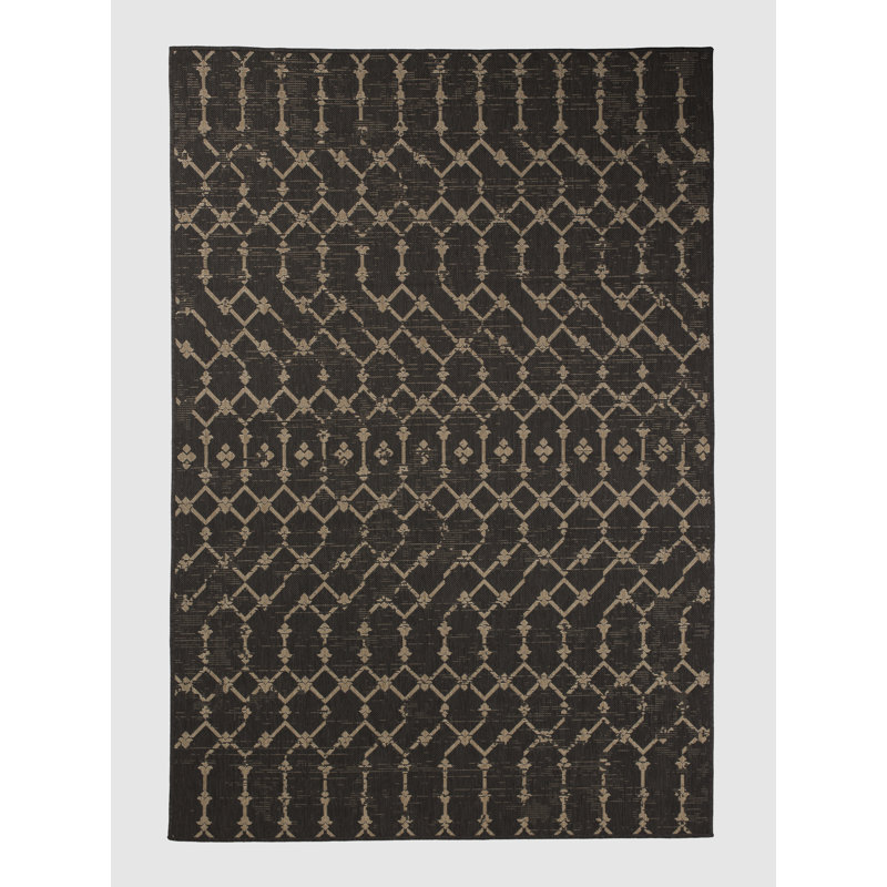 Tapis intérieur / extérieur brun Olcay, Rectangle 7 pi 10 po x 10 pi