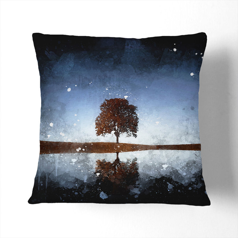 Tree at Dusk Vol.3 Paint Splash Scatter Cushion, Stone, 55cm H x 55cm W x 20cm D