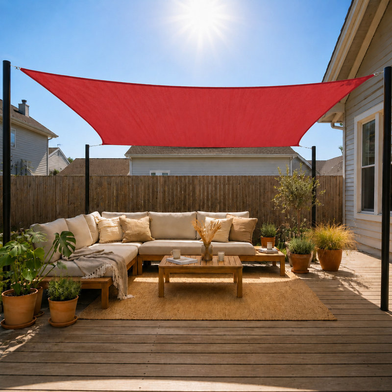 Voile d'ombrage rectangulaire Royal Shade, Rouge, 16 pi x 8 pi