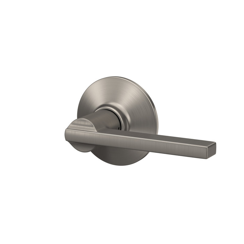 Latitude Lever Hall and Closet Lock, Satin Nickel